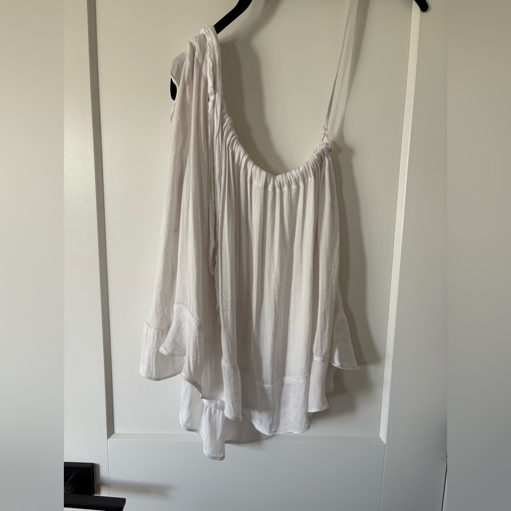Free People Cream One-Shoulder Blouse
